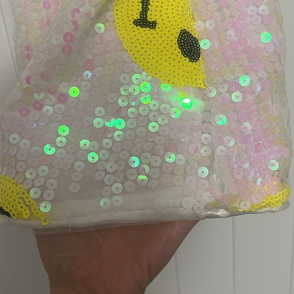 Lola + The Boys Sequin Smiley Dress - Yellow and White - Picture 2 of 4